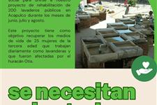 Oportunidad de voluntariado presencial: proyecto de rehabilitación de lavaderos públicos en acapulco